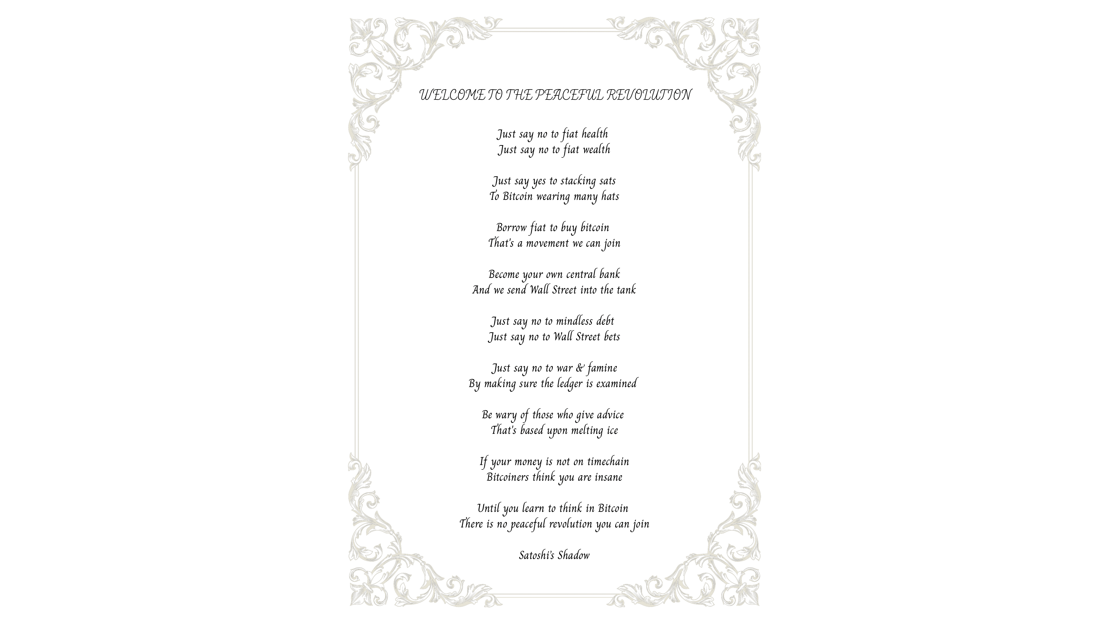 Framed poem artwork